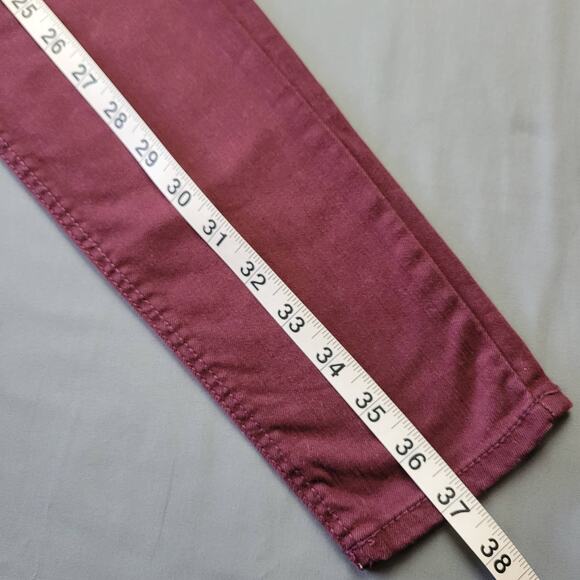 Mango Denim & Tees Low Rise Skinny Jeans Women's 2 Plum Burgundy Classic Rivets - Picture 8 of 11